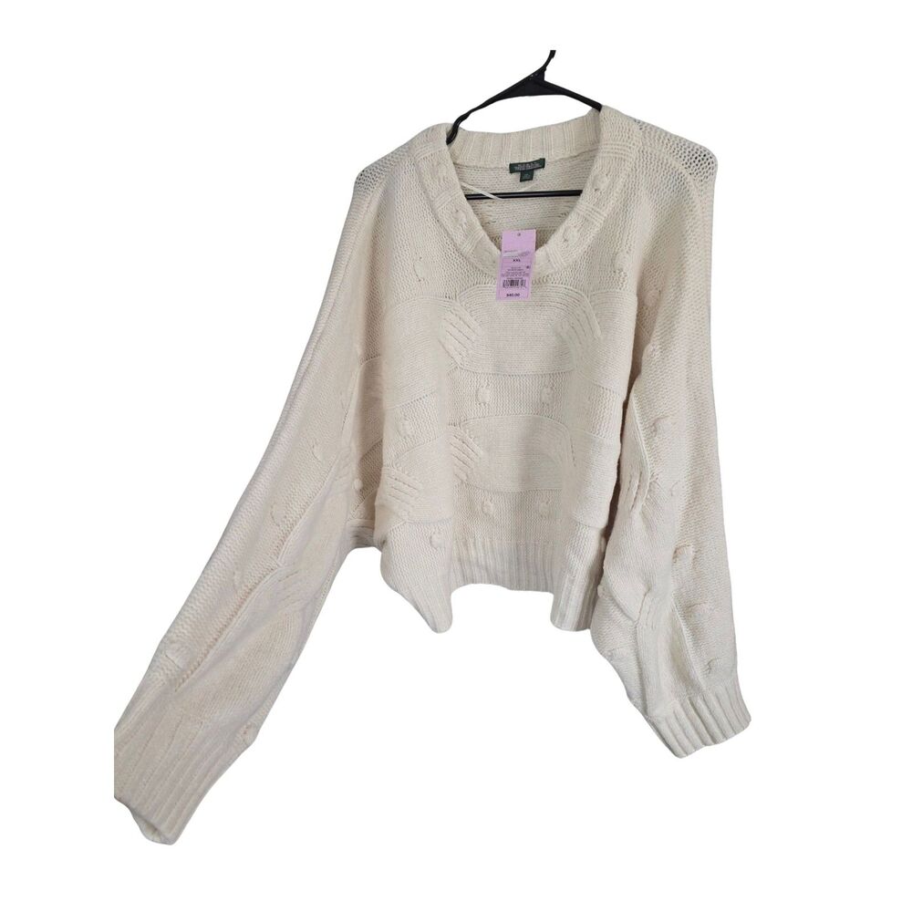 NWT Wild Fable Cream Cable Knit Sweater Size XXL